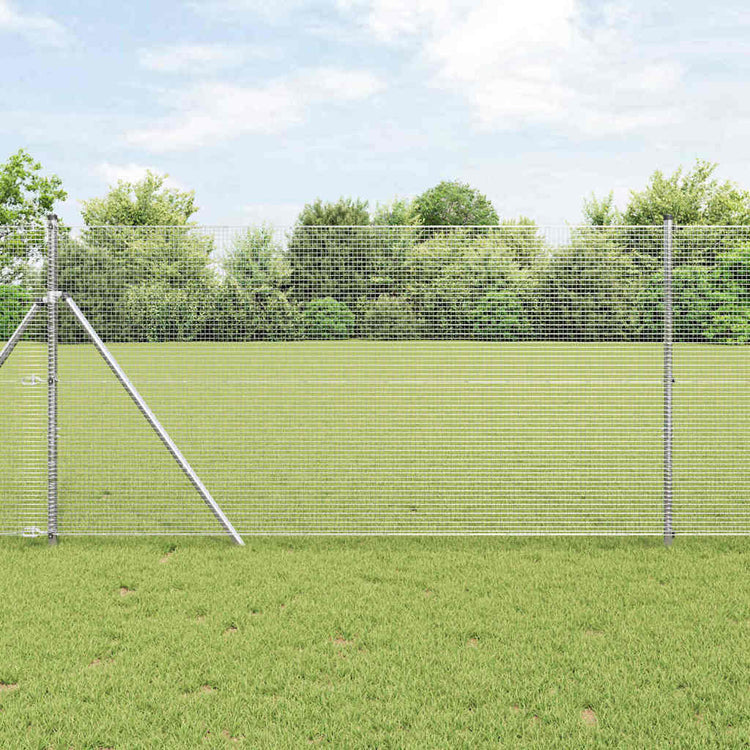 Vidaxl Zaunpfahl Silber 10 x 1,2 m (16 x 16 mm Maschenweite) Stahl