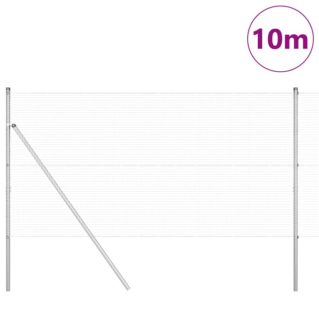Vidaxl Zaunpfahl Silber 10 x 1,2 m (19 x 19 mm Maschenweite) Stahl