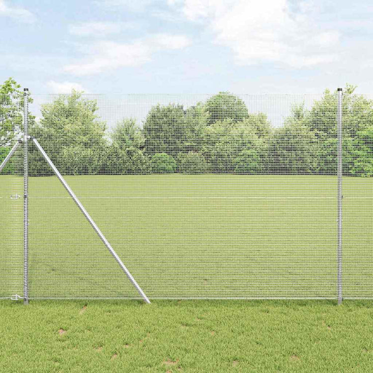 Vidaxl Zaunpfahl Silber 10 x 1,5 m (12 x 12 mm Maschenweite) Stahl