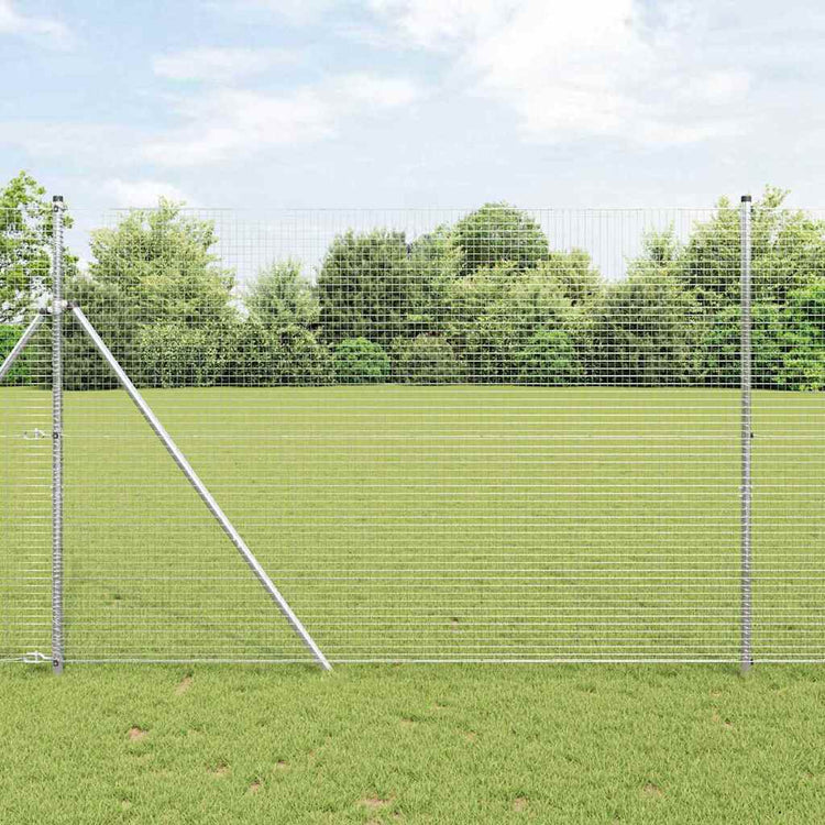 Vidaxl Zaunpfahl Silber 10 x 1,6 m (25 x 25 mm Maschenweite) Stahl