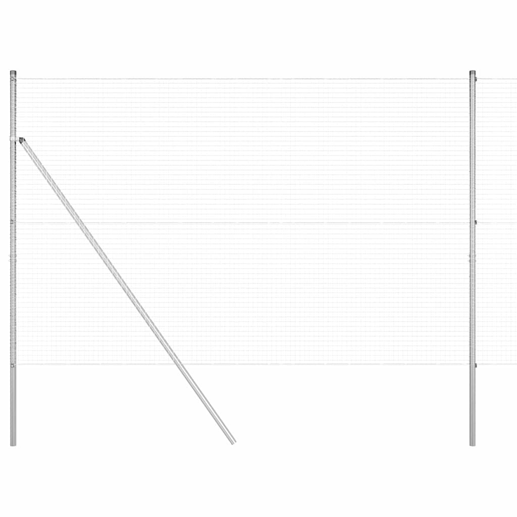 Vidaxl Zaunpfahl Silber 10 x 1,6 m (25 x 25 mm Maschenweite) Stahl