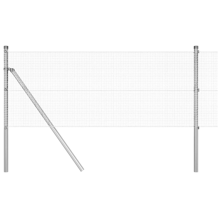 Vidaxl Zaunpfahl Silber 25 x 0,6 m (12 x 12 mm Maschenweite) Stahl