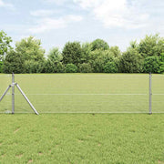 Vidaxl Zaunpfahl Silber 25 x 0,8 m (16 x 16 mm Zaunnetz) Stahl - afbeelding 1