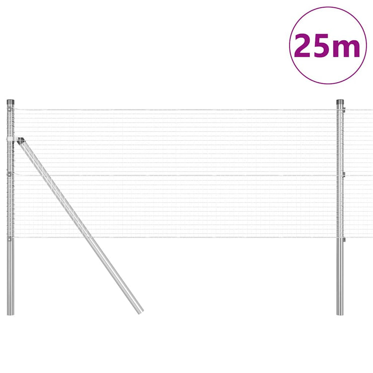 Vidaxl Zaunpfahl Silber 25 x 0,8 m (19 x 19 mm Maschenweite) Stahl