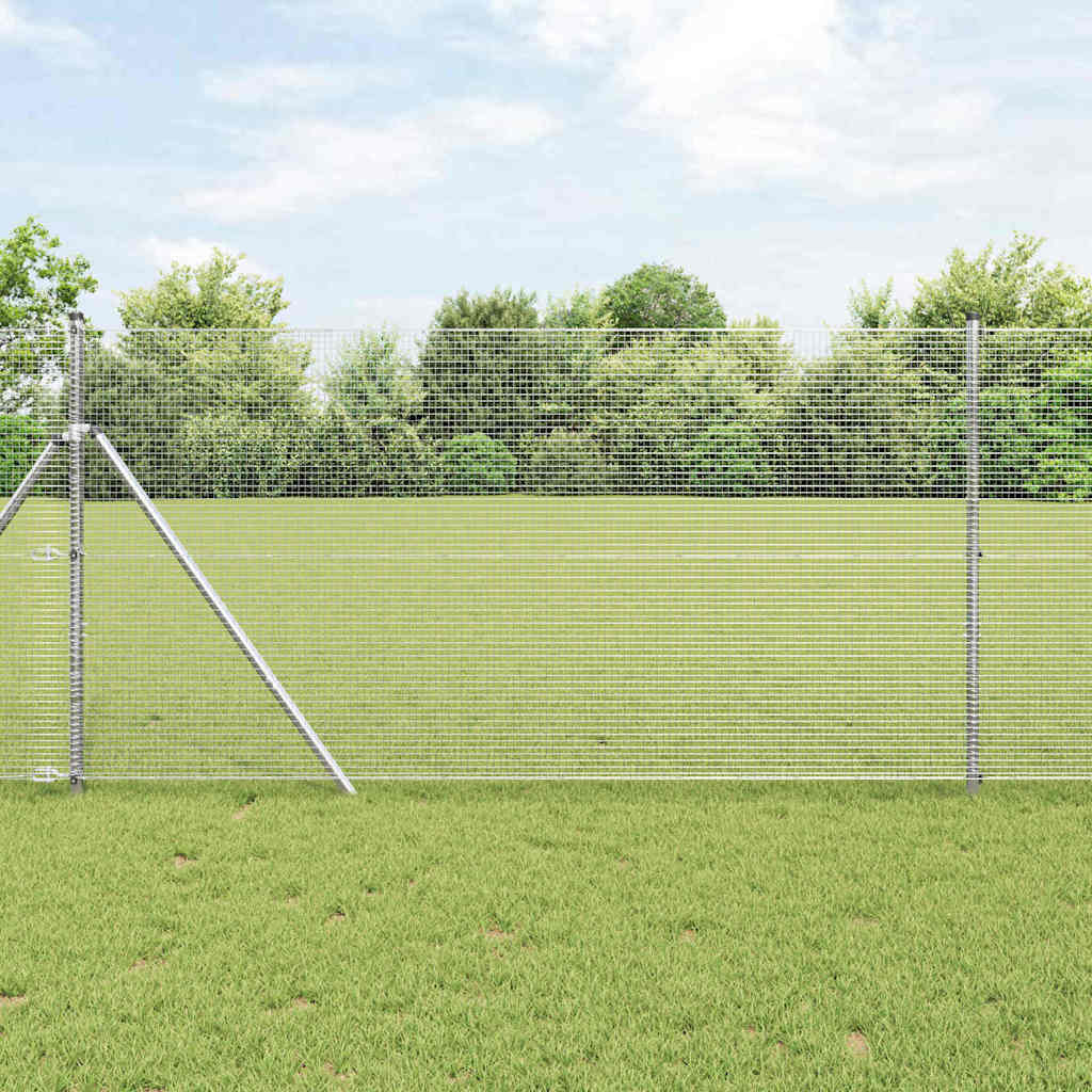 Vidaxl Zaunpfahl Silber 25 x 1,2 m (16 x 16 mm Maschenweite) Stahl