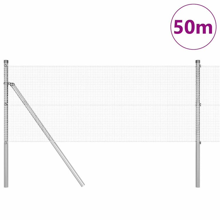 Vidaxl Zaunpfahl Silber 50 x 0,4 m (12 x 12 mm Maschenweite) Stahl