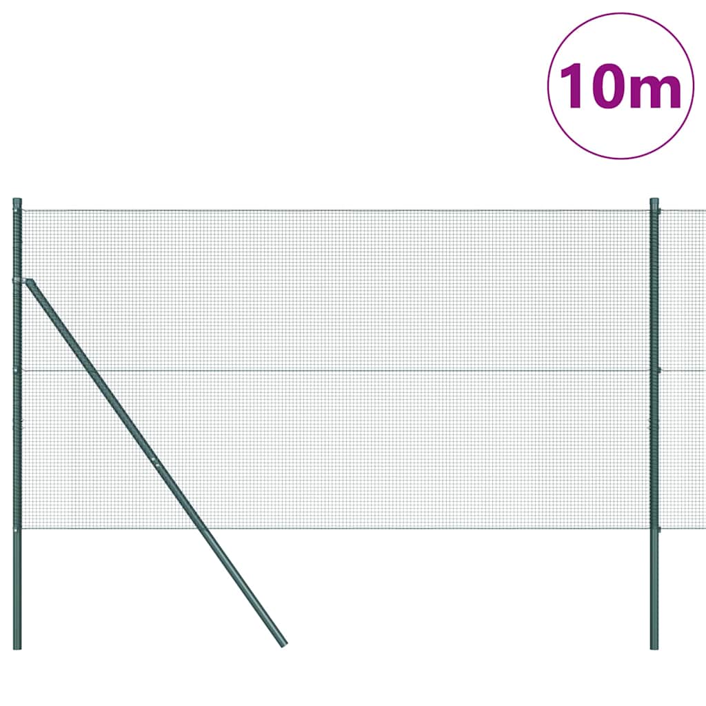 Vidaxl Zaunpfahl grün 10 x 1 m (12 x 12 mm Maschenweite) Stahl