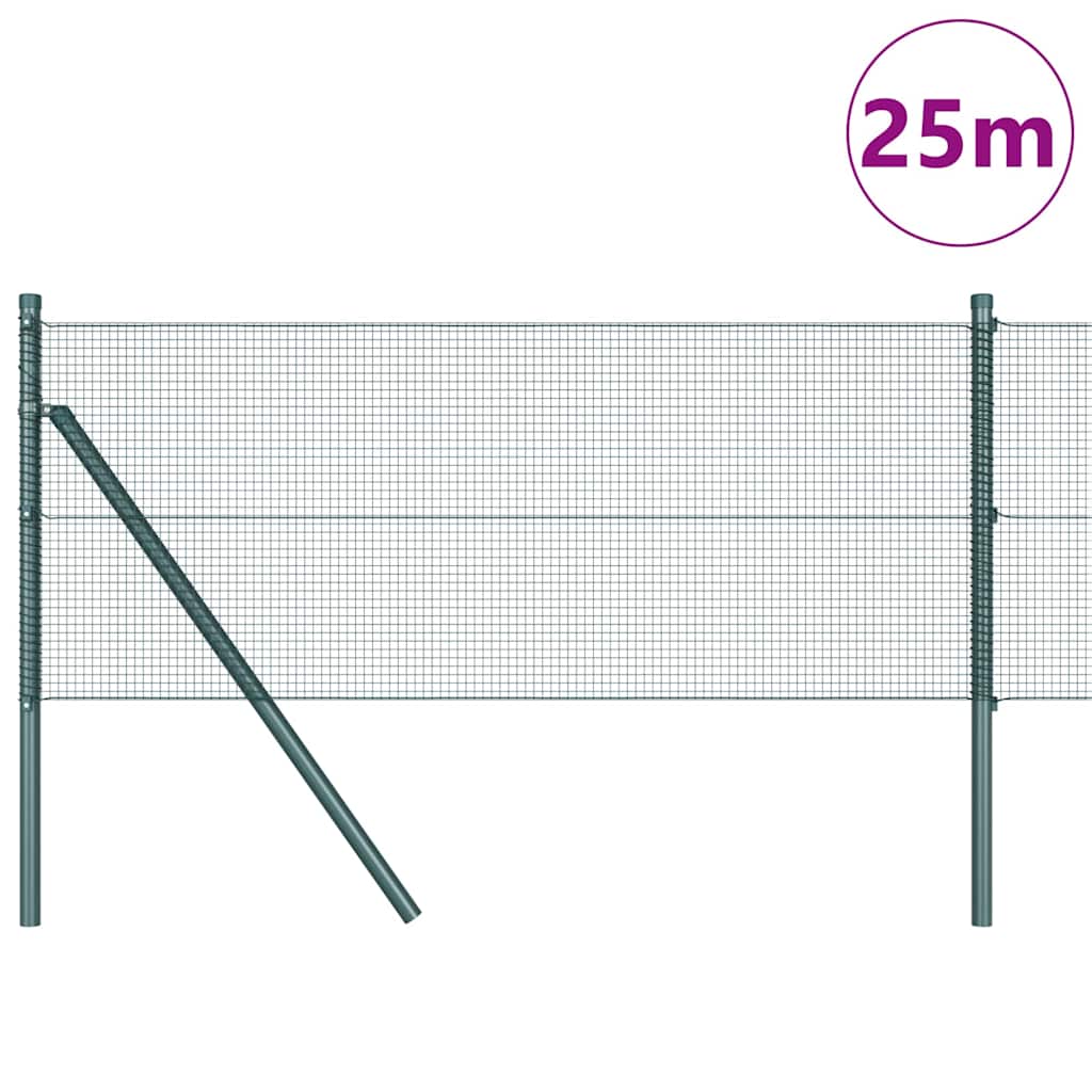 Vidaxl Zaunpfahl grün 25 x 0,4 m (12 x 12 mm Maschenweite)