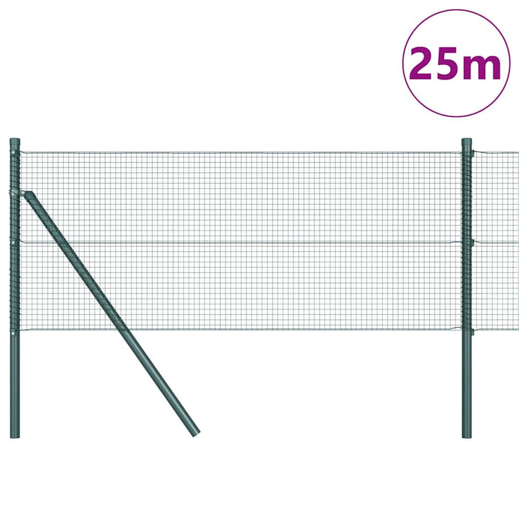 Vidaxl Zaunpfahl grün 25 x 0,8 m (16 x 16 mm Zaunnetz)