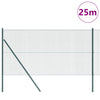 Vidaxl Zaunpfahl grün 25 x 1 m (12 x 12 mm Maschenweite) Stahl
