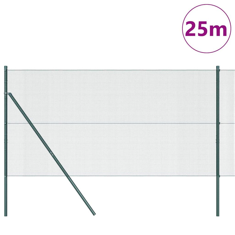 Vidaxl Zaunpfahl grün 25 x 1 m (12 x 12 mm Maschenweite) Stahl