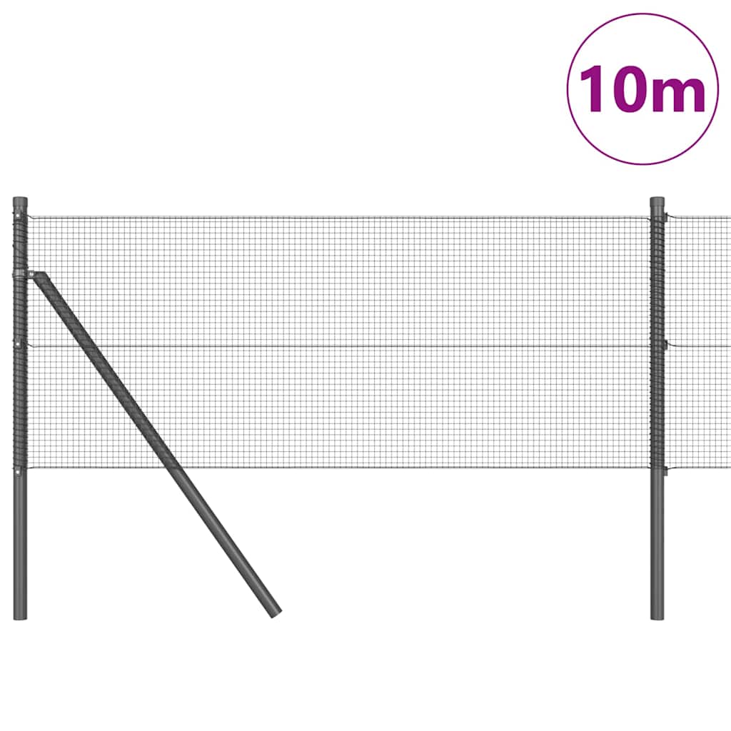 Vidaxl Zaunpfahl grau 10 x 0,5 m (12 x 12 mm Maschenweite) Stahl