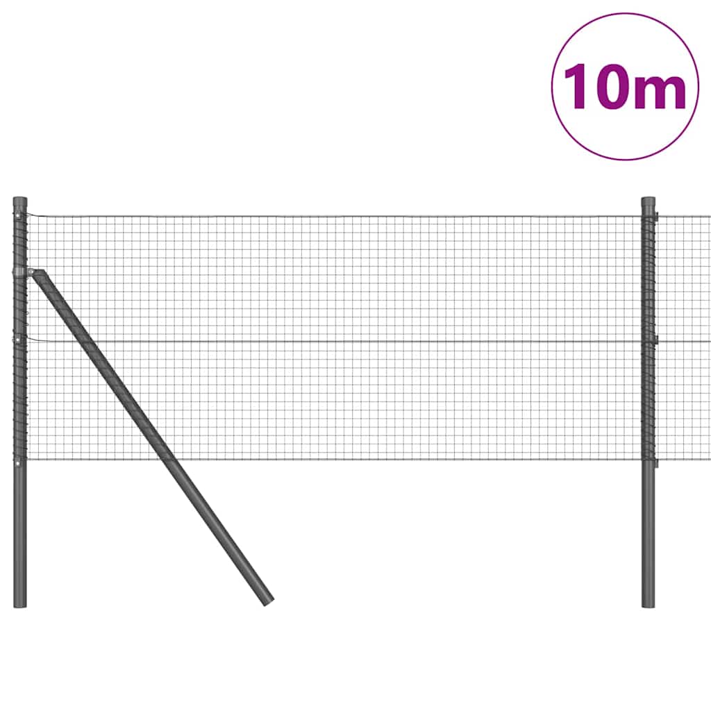 Vidaxl Zaunpfahl grau 10 x 0,8 m (19 x 19 mm Maschenweite)