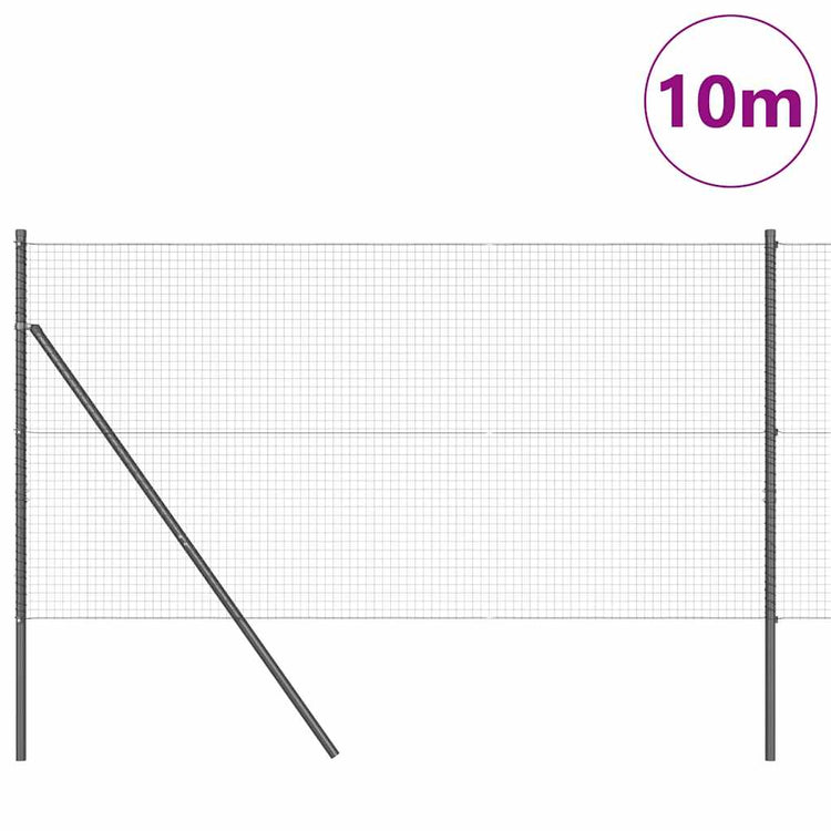 Vidaxl Zaunpfahl grau 10 x 1,4 m (25 x 25 mm Maschenweite)