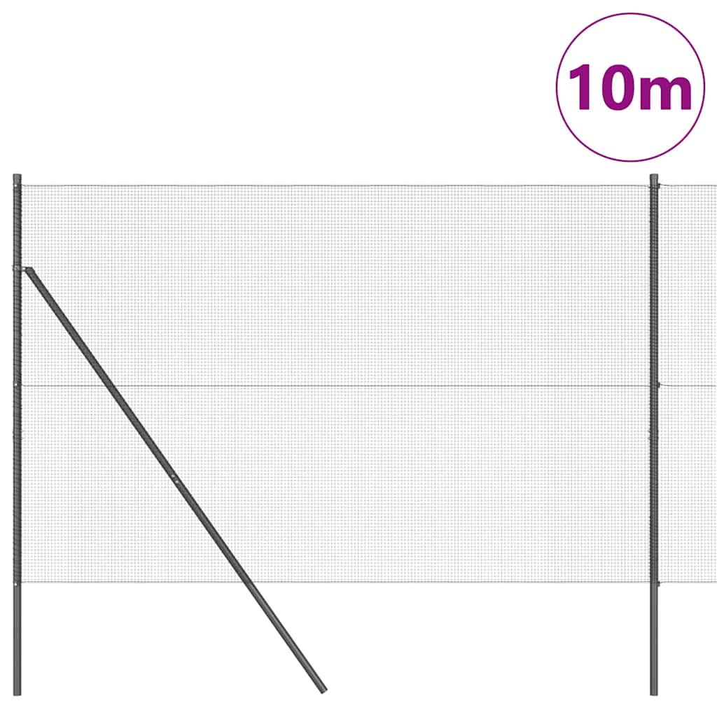 Vidaxl Zaunpfahl grau 10 x 1,6 m (12 x 12 mm Maschenweite)