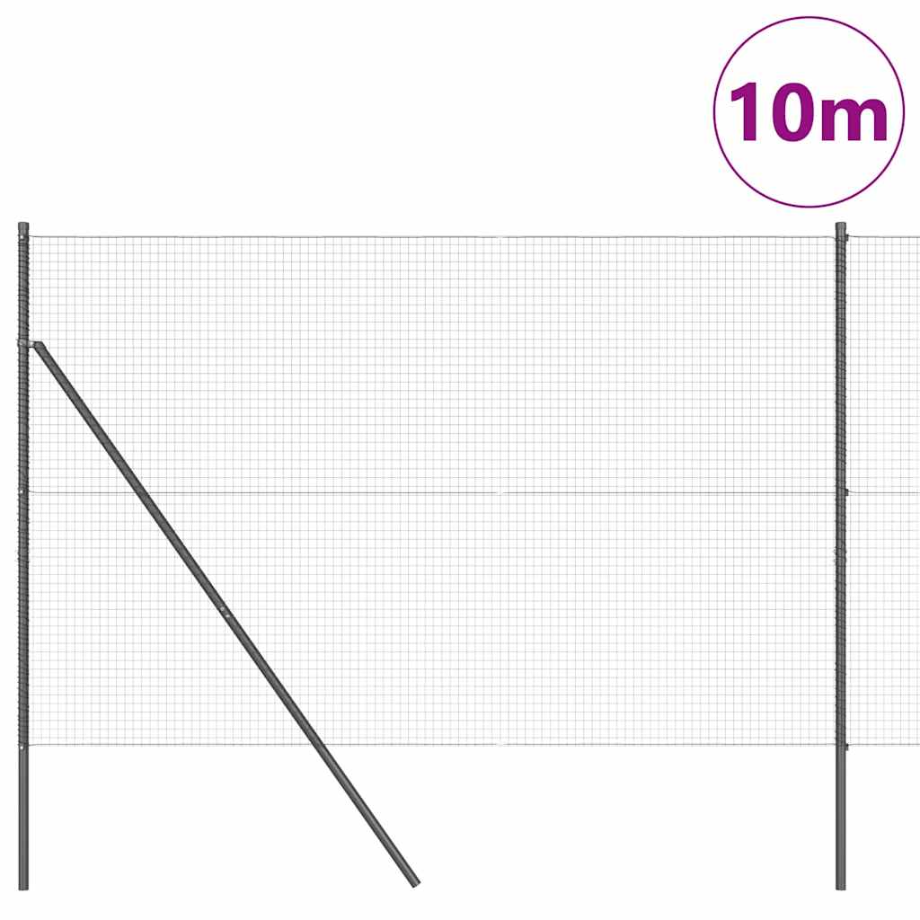 Vidaxl Zaunpfahl grau 10 x 1,6 m (25 x 25 mm Maschenweite)