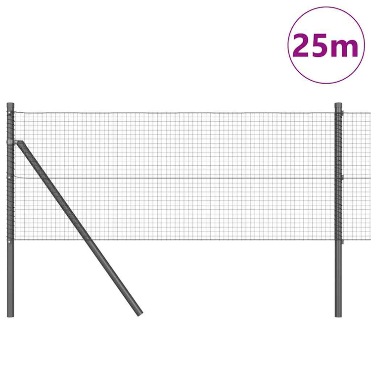 Vidaxl Zaunpfahl grau 25 x 0,8 m (19 x 19 mm Maschenweite)