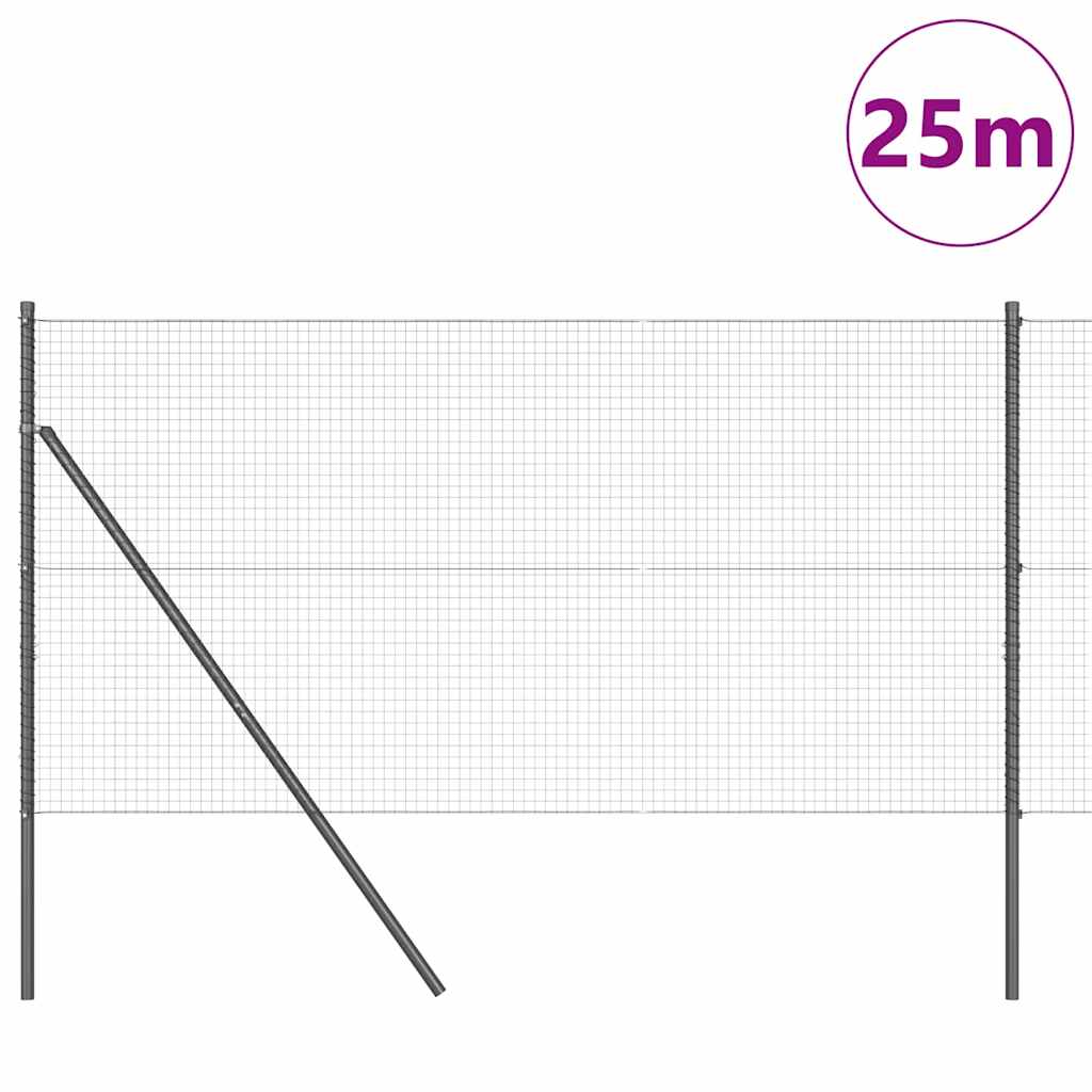 Vidaxl Zaunpfosten grau 25 x 1 m (25 x 25 mm Maschenweite) Stahl