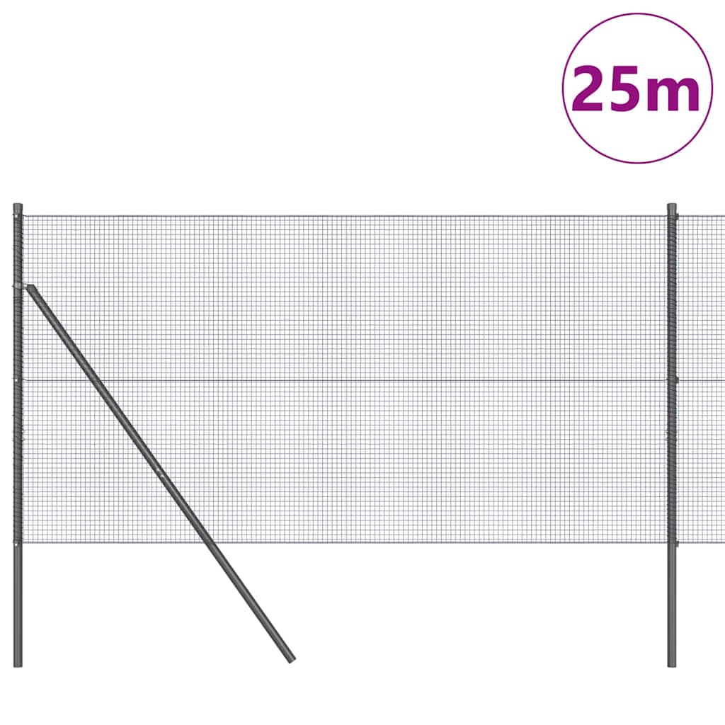 Vidaxl Zaunpfahl grau 25 x 1,2 m (16 x 16 mm Maschenweite)