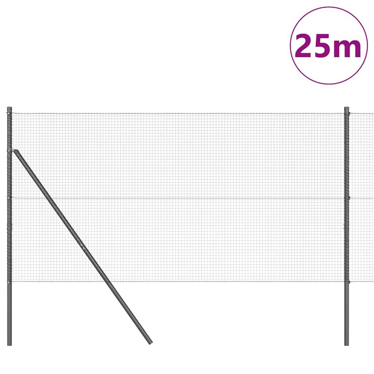 Vidaxl Zaunpfahl grau 25 x 1,2 m (19 x 19 mm Maschenweite)