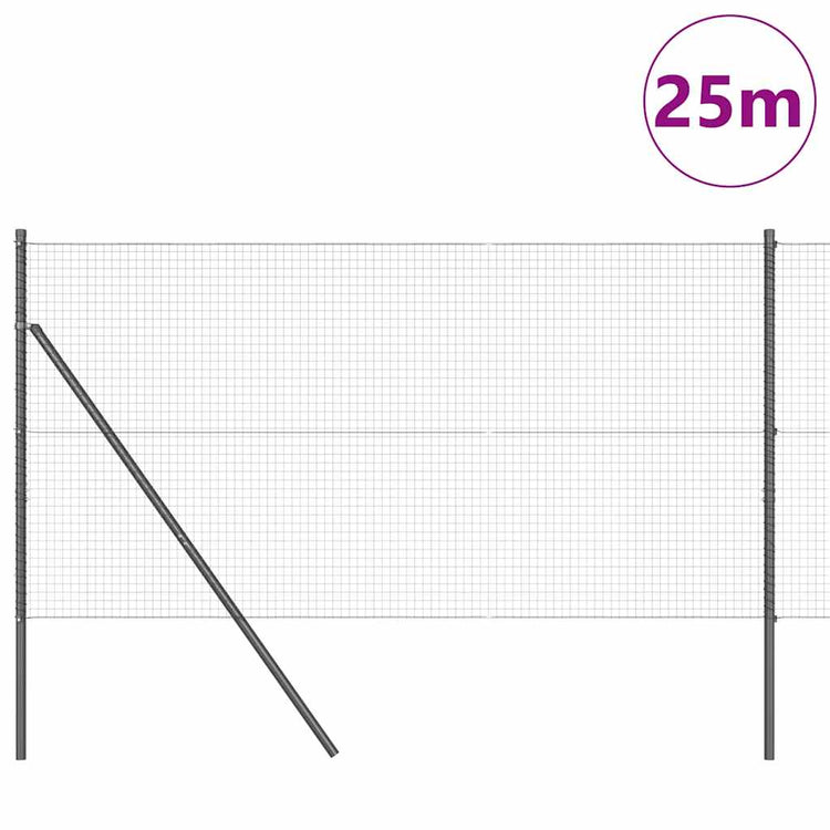 Vidaxl Zaunpfahl grau 25 x 1,2 m (25 x 25 mm Maschenweite)