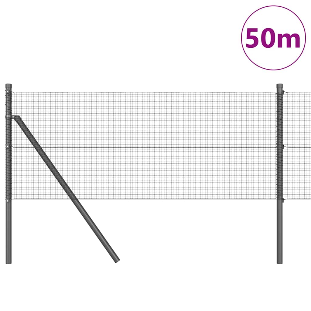 Vidaxl Zaunpfahl grau 50 x 0,4 m (12 x 12 mm Maschenweite)