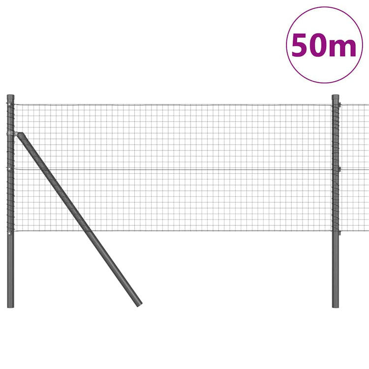 Vidaxl Zaunpfahl grau 50 x 0,4 m (25 x 25 mm Maschenweite)