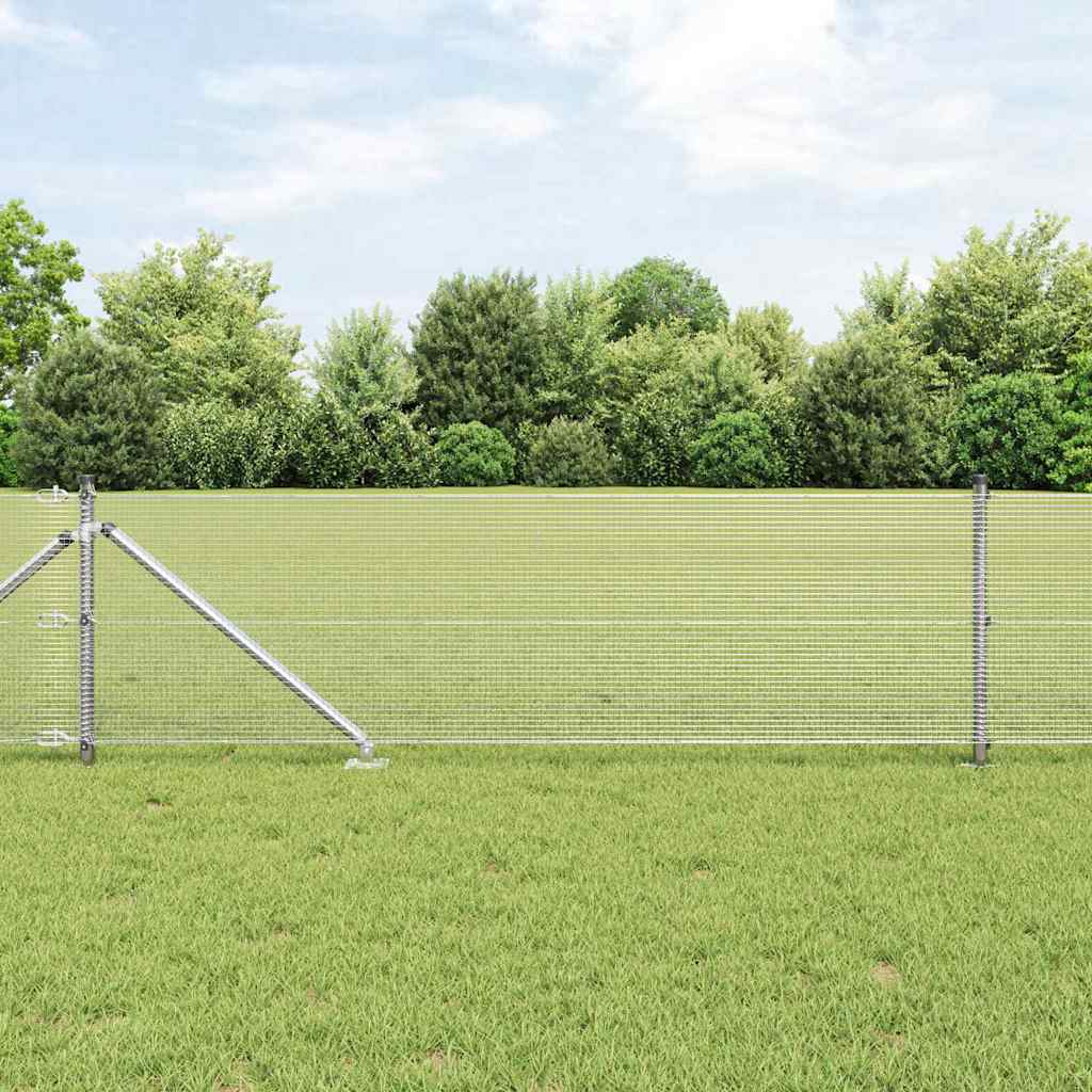 Vidaxl Zaunpfahl Silber 10 x 0,5 m (12 x 12 mm Maschenweite) Stahl