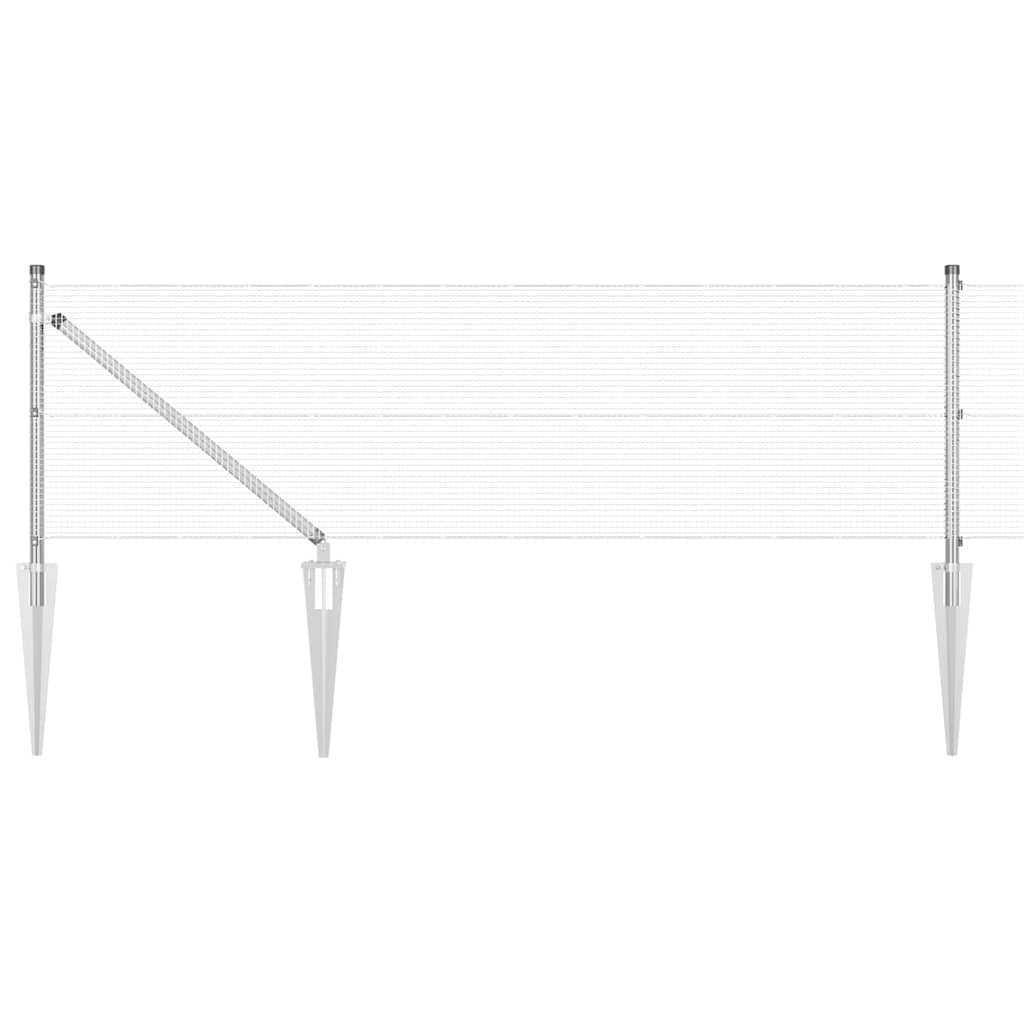 Vidaxl Zaunpfahl Silber 10 x 0,5 m (12 x 12 mm Maschenweite) Stahl