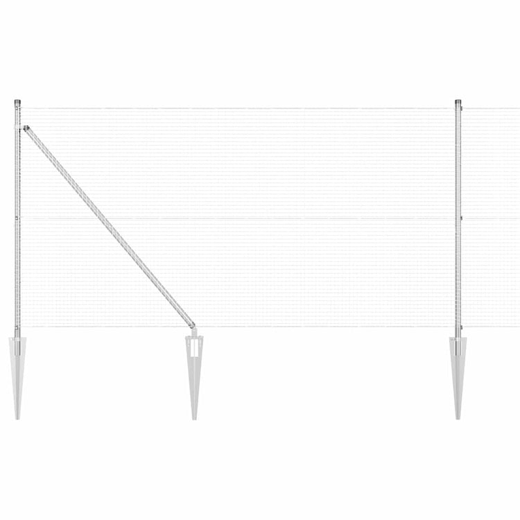Vidaxl Zaunpfahl Silber 10 x 0,8 m (19 x 19 mm Maschenweite) Stahl