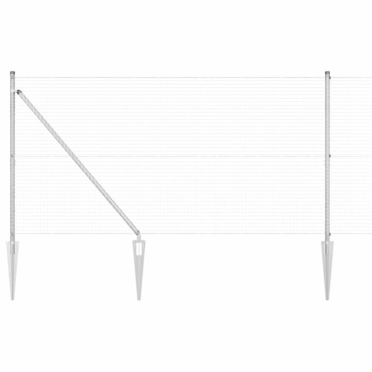 Vidaxl Zaunpfahl Silber 10 x 0,8 m (25 x 25 mm Maschenweite) Stahl