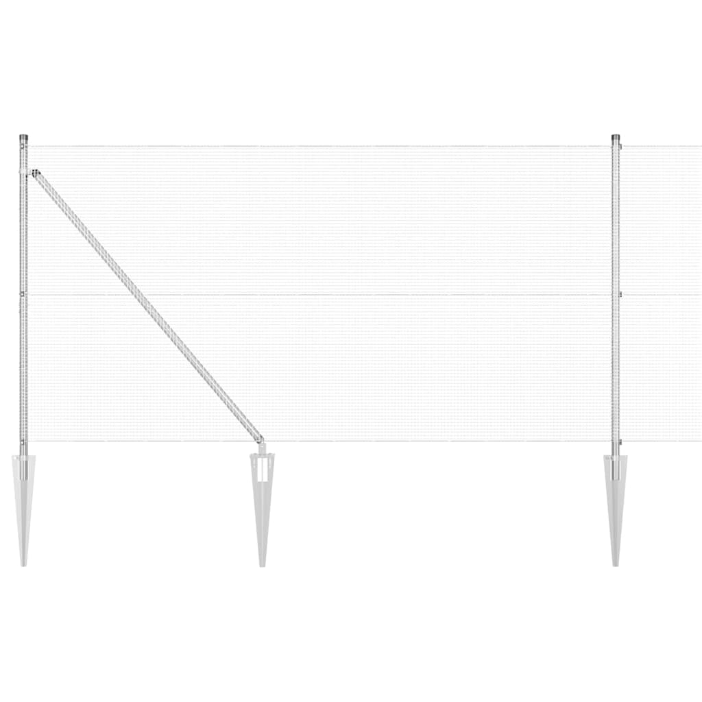 Vidaxl Zaunpfahl Silber 10 x 1 m (12 x 12 mm Maschenweite) Stahl