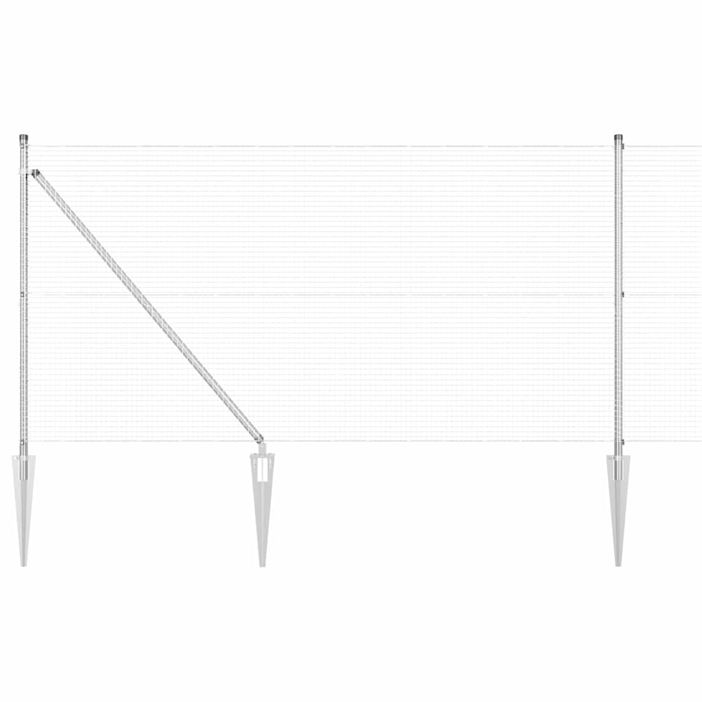 Vidaxl Zaunpfahl Silber 10 x 1 m (19 x 19 mm Maschenweite) Stahl