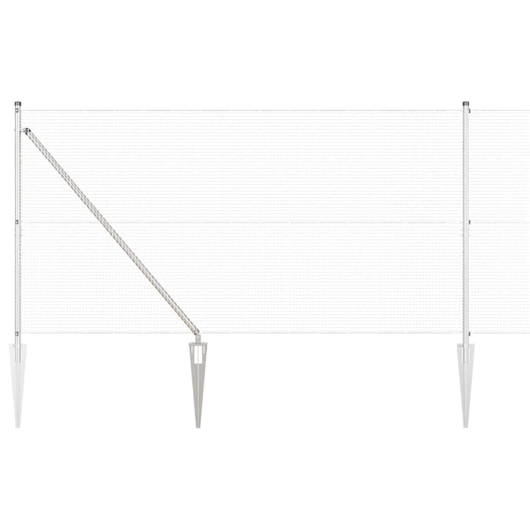 Vidaxl Zaunpfahl Silber 10 x 1,2 m (16 x 16 mm Maschenweite) Stahl