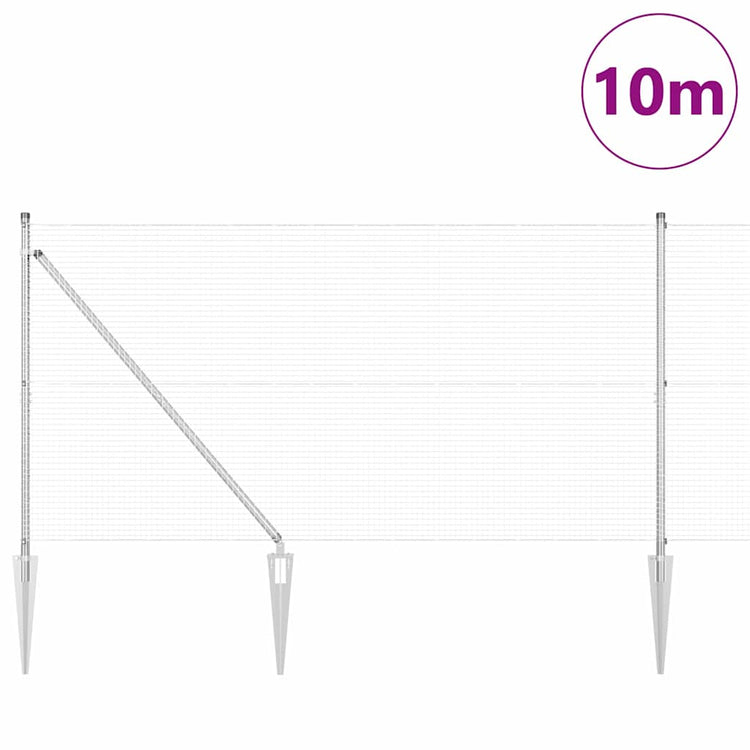Vidaxl Zaunpfahl Silber 10 x 1,2 m (19 x 19 mm Maschenweite) Stahl