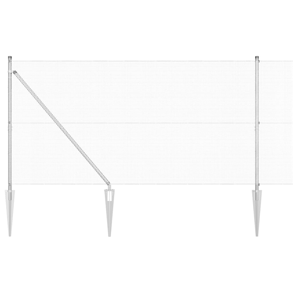 Vidaxl Zaunpfahl Silber 10 x 1,4 m (12 x 12 mm Maschenweite) Stahl