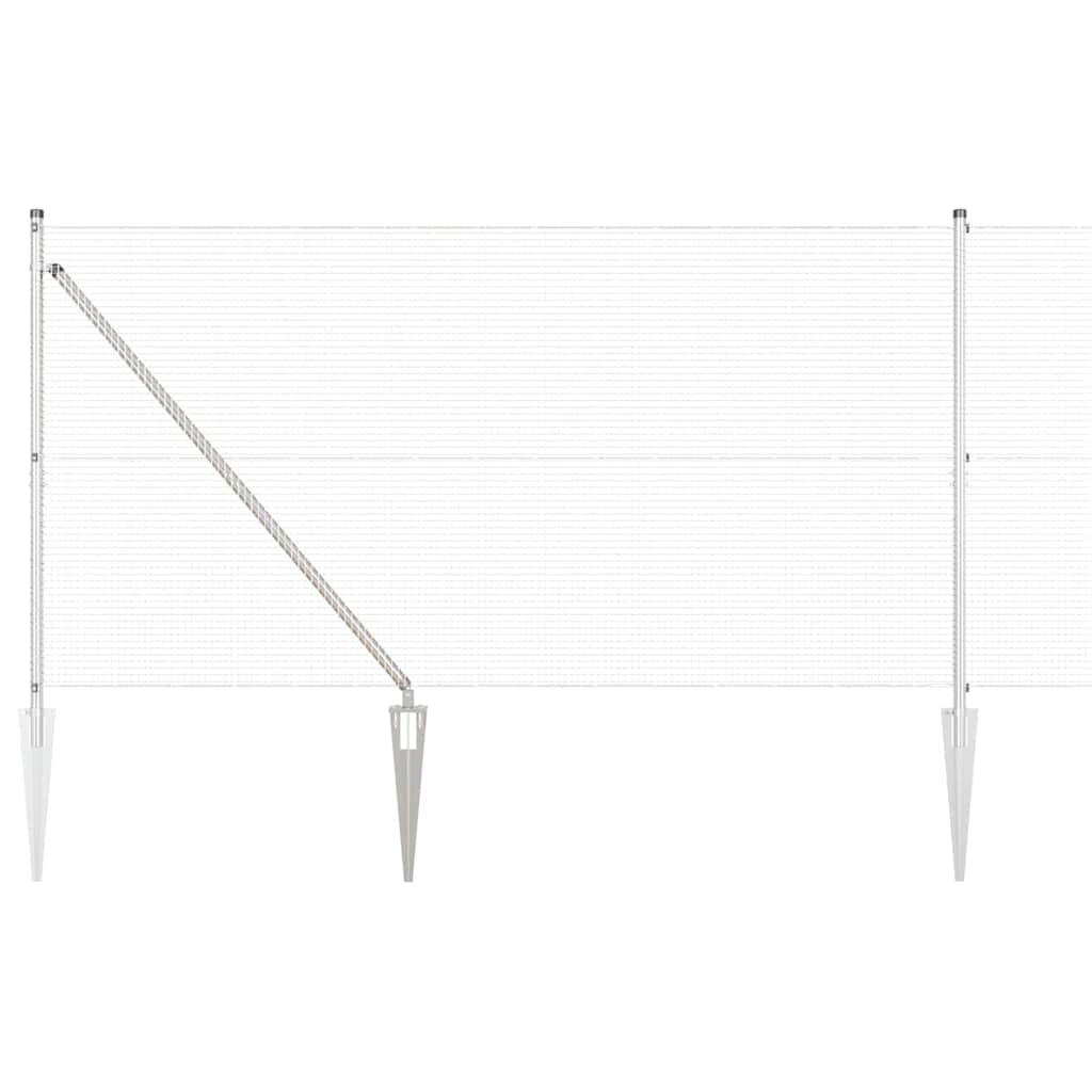 Vidaxl Zaunpfahl Silber 10 x 1,4 m (16 x 16 mm Maschenweite) Stahl