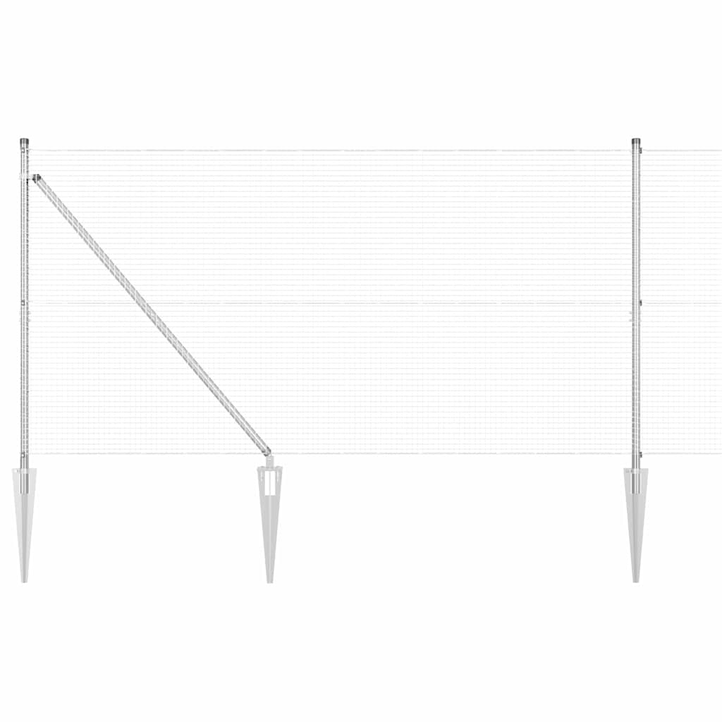 Vidaxl Zaunpfahl Silber 10 x 1,4 m (19 x 19 mm Maschenweite) Stahl