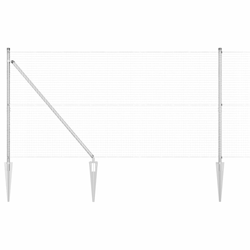 Vidaxl Zaunpfahl Silber 10 x 1,4 m (25 x 25 mm Maschenweite) Stahl