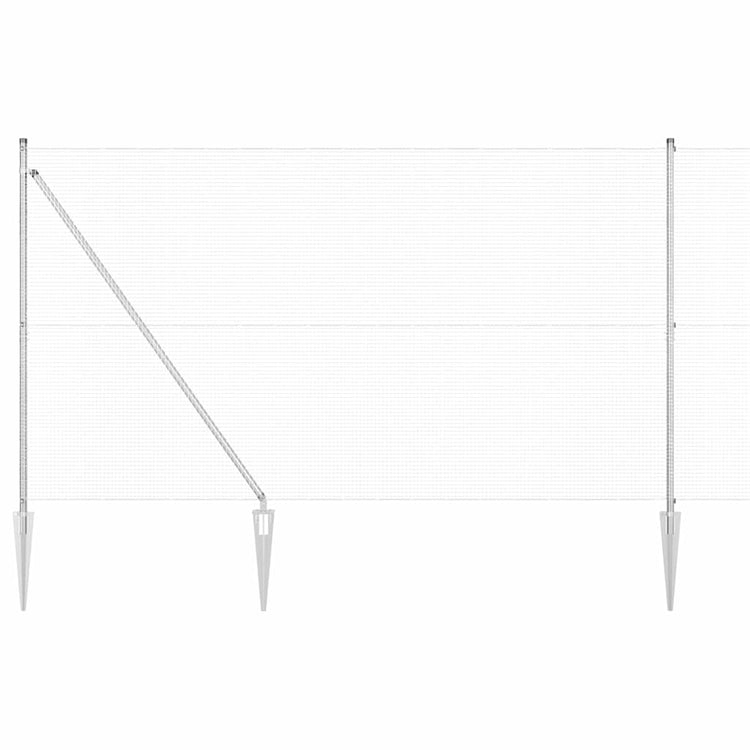 Vidaxl Zaunpfahl Silber 10 x 1,5 m (16 x 16 mm Maschenweite) Stahl