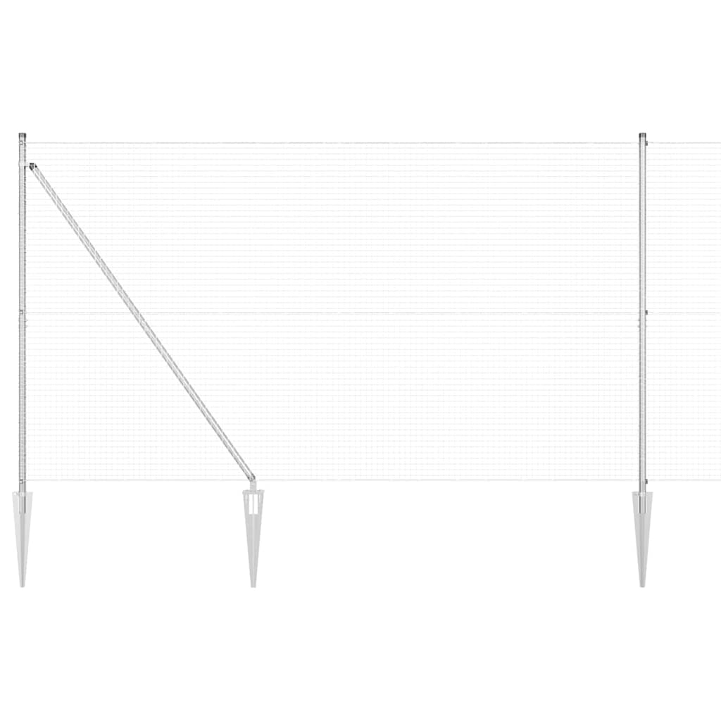 Vidaxl Zaunpfahl Silber 10 x 1,5 m (25 x 25 mm Maschenweite) Stahl