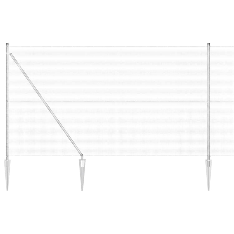 Vidaxl Zaunpfahl Silber 10 x 1,6 m (12 x 12 mm Maschenweite) Stahl