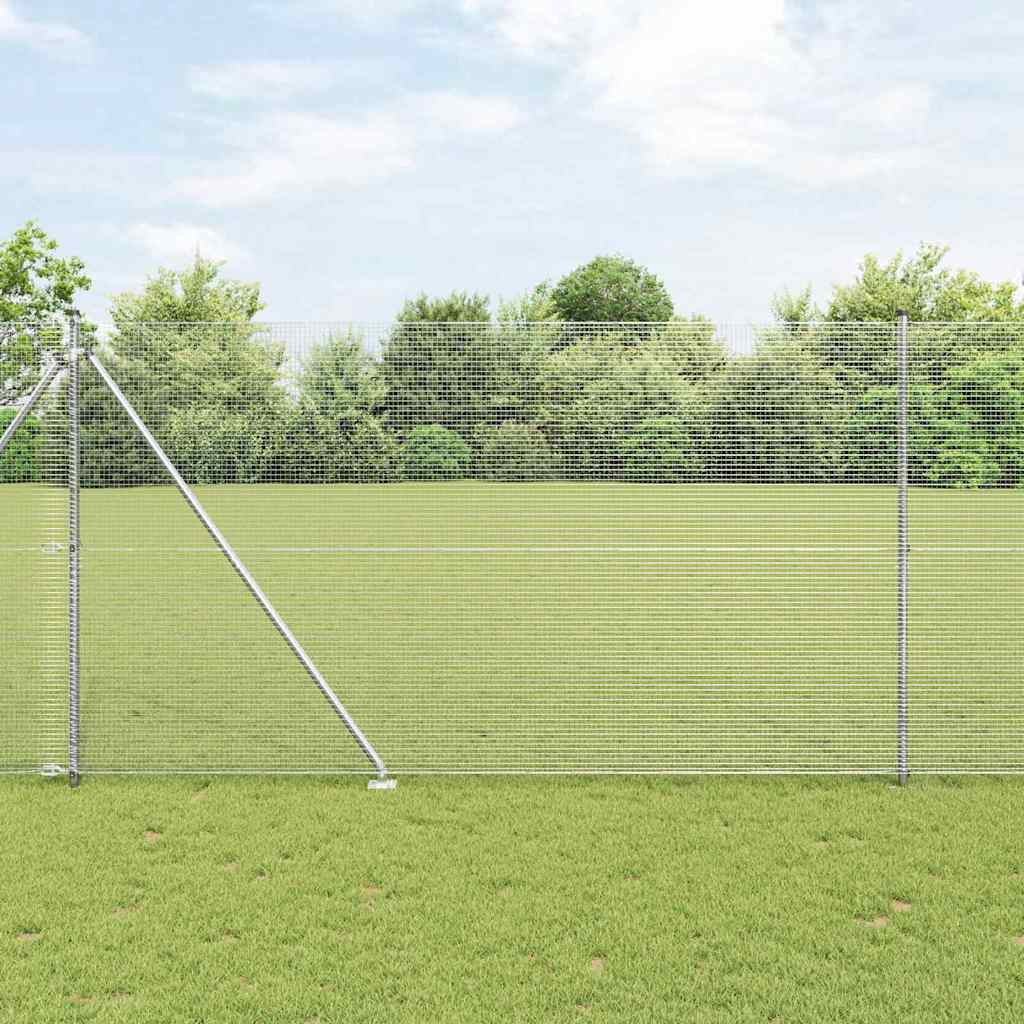 Vidaxl Zaunpfahl Silber 10 x 1,6 m (16 x 16 mm Maschenweite) Stahl