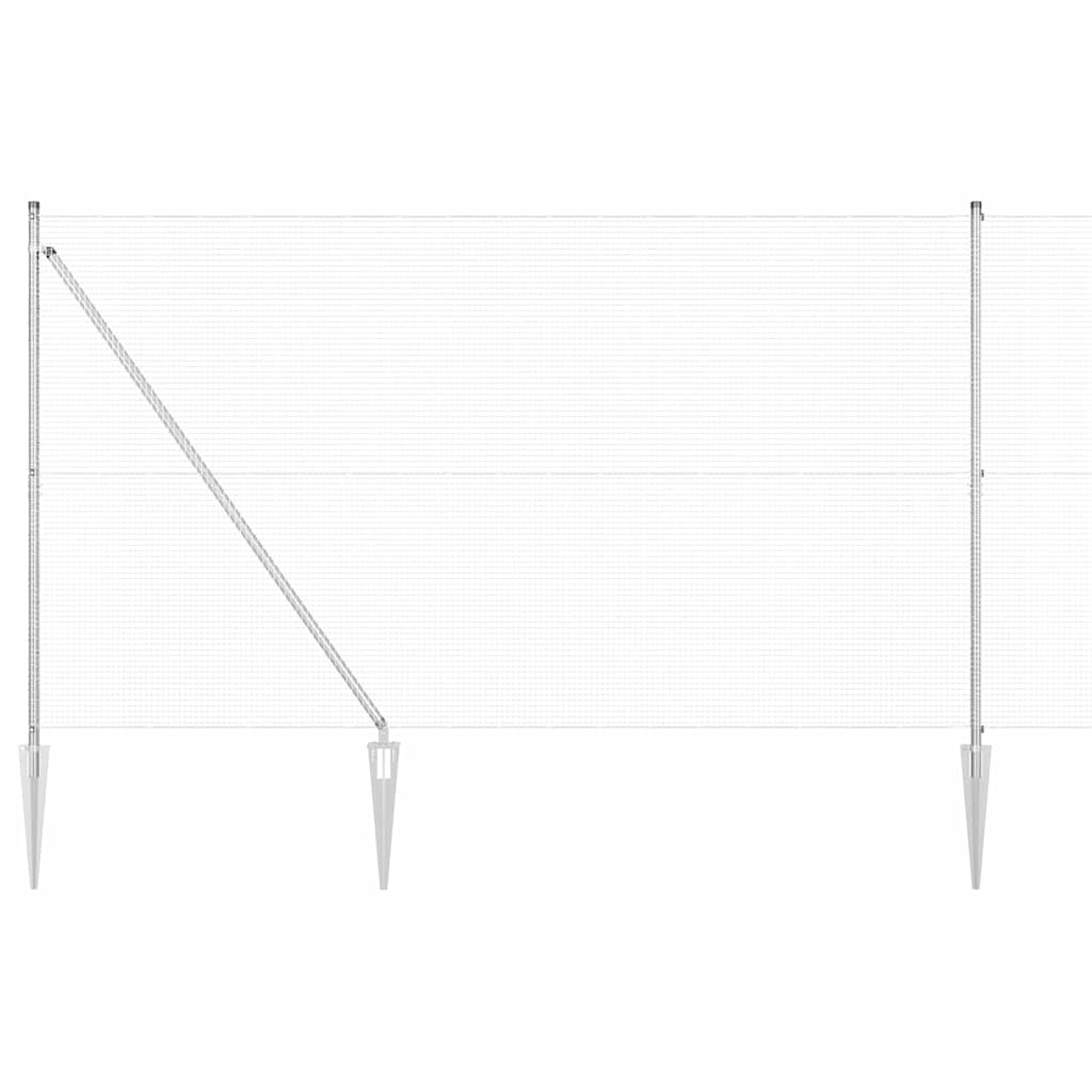 Vidaxl Zaunpfahl Silber 10 x 1,6 m (16 x 16 mm Maschenweite) Stahl