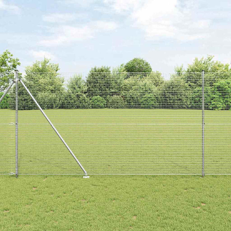 Vidaxl Zaunpfahl Silber 10 x 1,6 m (25 x 25 mm Maschenweite) Stahl