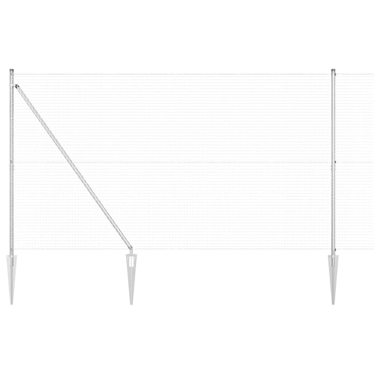 Vidaxl Zaunpfahl Silber 10 x 1,6 m (25 x 25 mm Maschenweite) Stahl