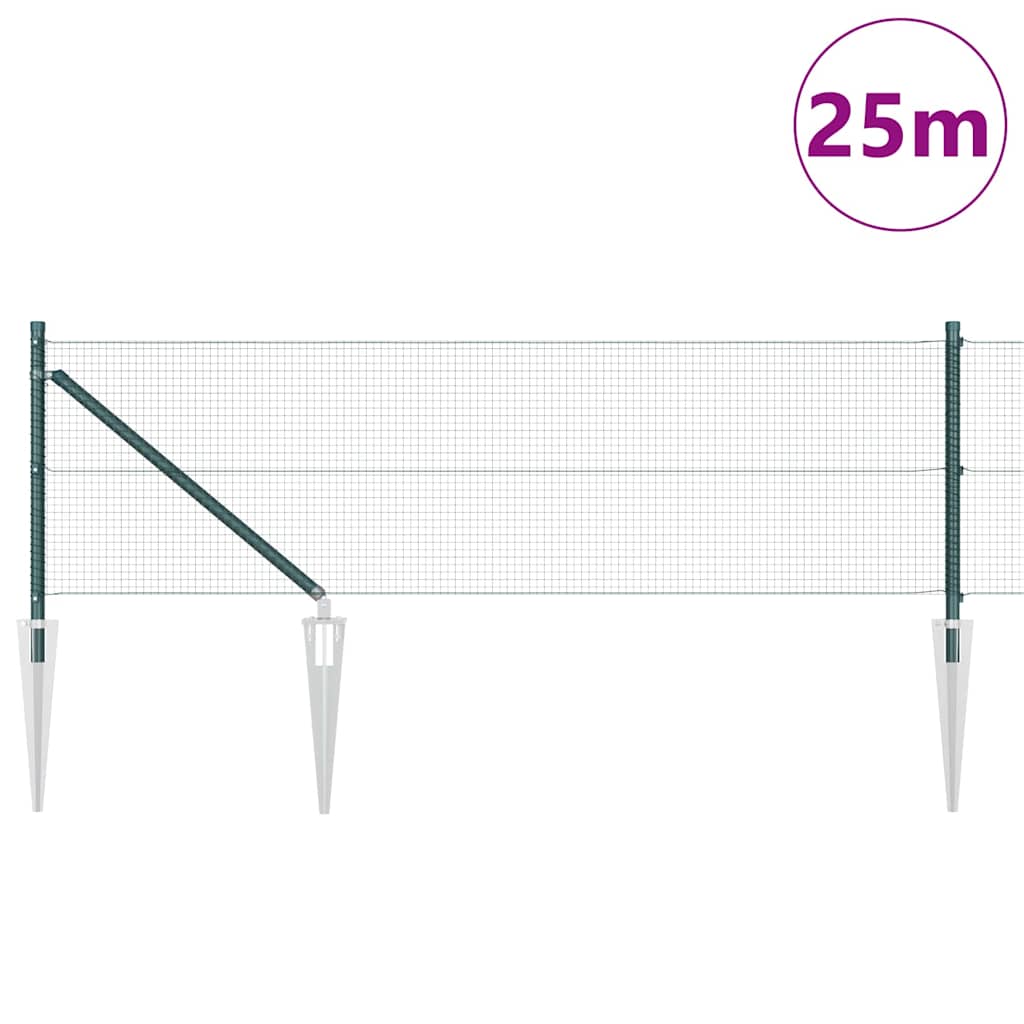 Vidaxl Zaunpfahl grün 25 x 0,4 m (16 x 16 mm Maschenweite)