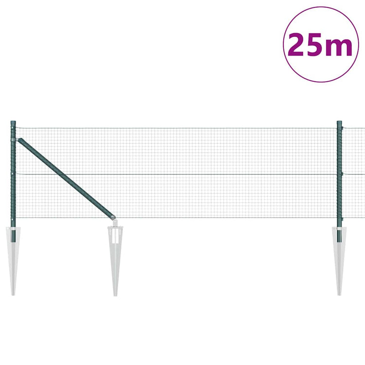 Vidaxl Zaunpfahl grün 25 x 0,4 m (19 x 19 mm Maschenweite)