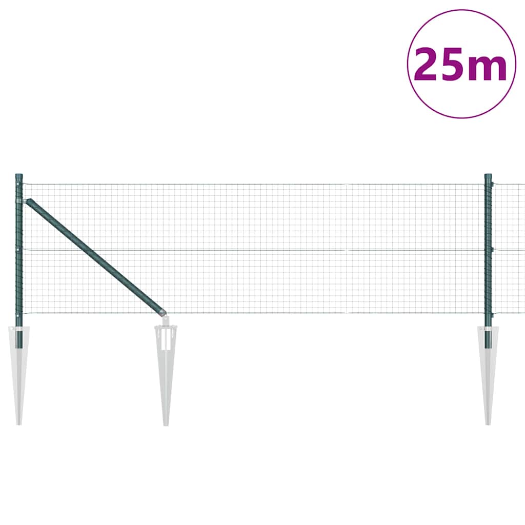 Vidaxl Zaunpfahl grün 25 x 0,4 m (25 x 25 mm Maschenweite)
