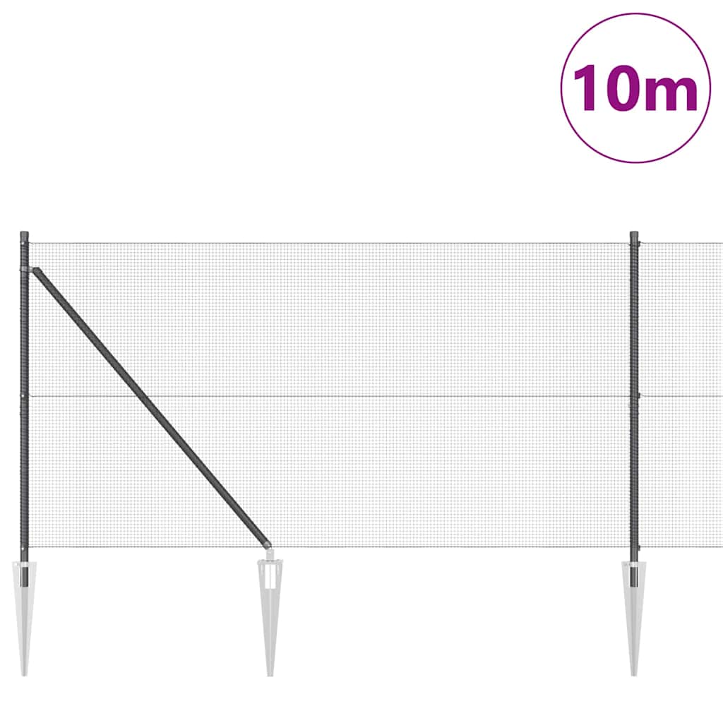 Vidaxl Zaunpfahl grau 10 x 1 m (12 x 12 mm Maschenweite) Stahl